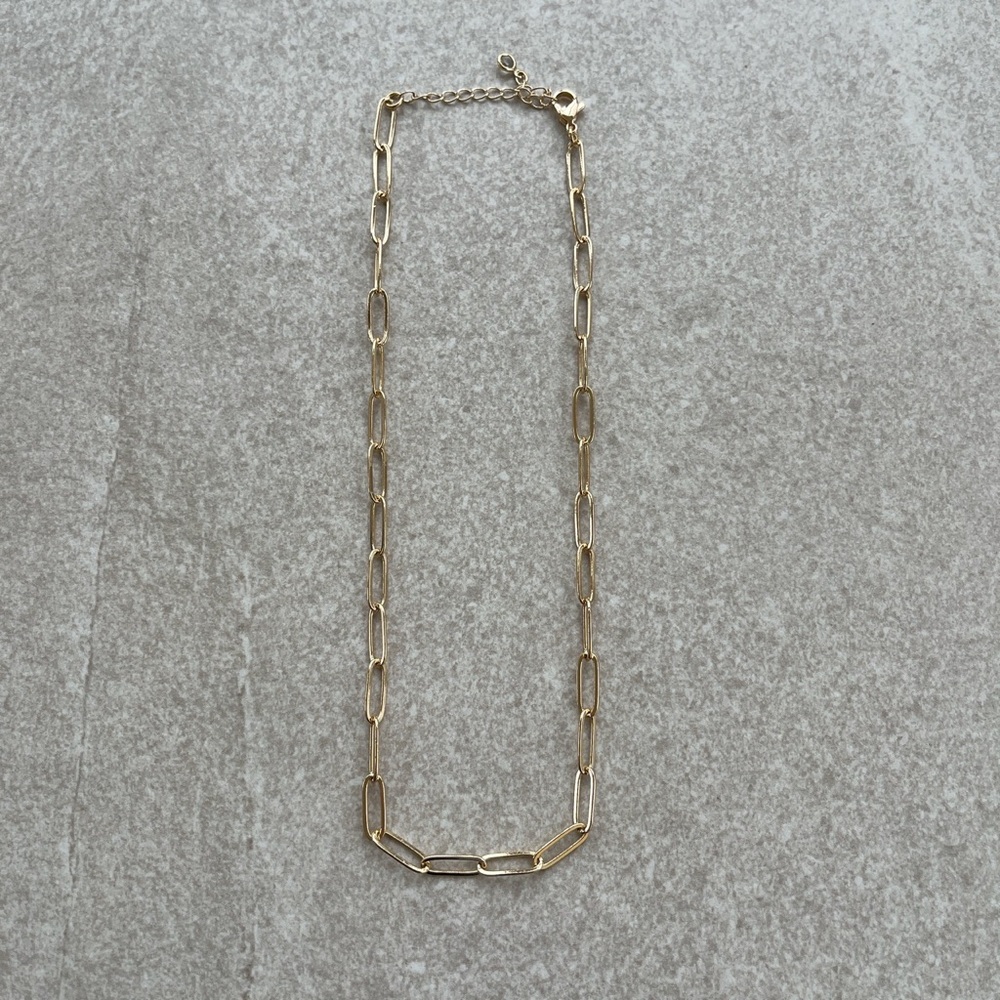 Gold paperclip necklace